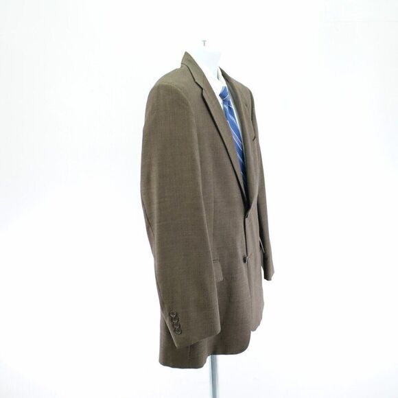 Hart Schaffner Marx Wool Sport Coat / Blazer 40R Brown Star Check 2 Button - Picture 7 of 12